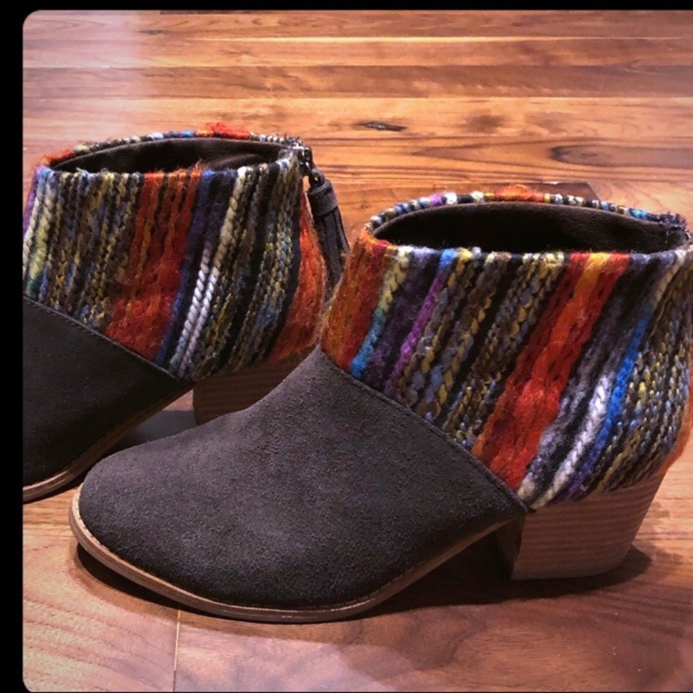 Toms Leila booties brown boho 7.5